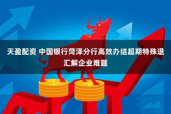 天盈配资 中国银行菏泽分行高效办结超期特殊退汇解企业难题