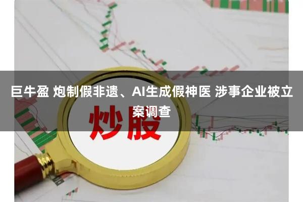 巨牛盈 炮制假非遗、AI生成假神医 涉事企业被立案调查